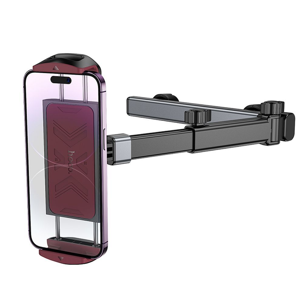 tablettartó - fejtámlára rögzíthető, fekete/bordó telefon és tablet tartó (4,5" - 13")_2